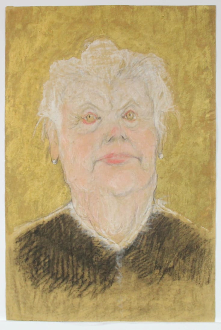 Georges Henri Manzana Pissarro - Portrait of a Lady: Artist: Georges Henri Manzana PissarroTitle: Untitled (Elderly Woman)Year: c. 1926-28Dimensions: 12 1/2in. by 19in.Edition: Unique Rare One of a Kind ArtworkMedium: Original Charcoal and Pastel with