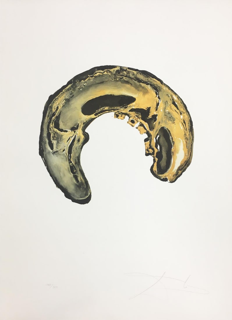 Salvador Dali - Le Crane: Artist: Salvador DaliTitle: Le CraneYear: 1977Dimensions: 29 7/8in. by 22in.Edition: From the limited ediiton of 300Publisher: Jean Schneider BasilSuite: AnamorphosesMedium: Original Lithograph on