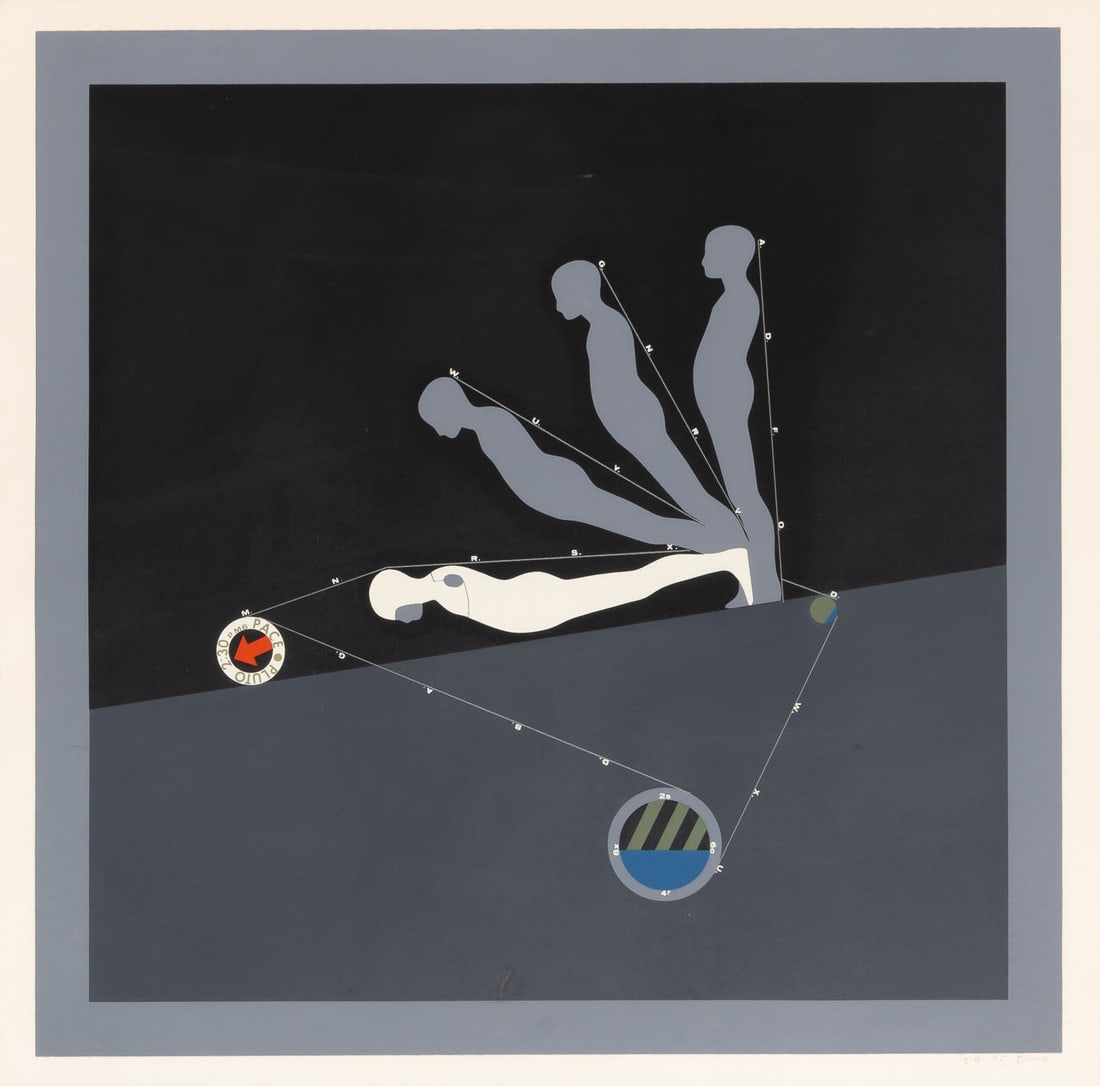 Ernest Trova - Untitled (from Study: Falling Man Series I): Artist: Ernest Trova Title: Untitled (from Study: Falling Man Series I) Year: 1967 Dimensions: 24 x 24 in. Edition: 54 from the limited edition of 75 Publisher: