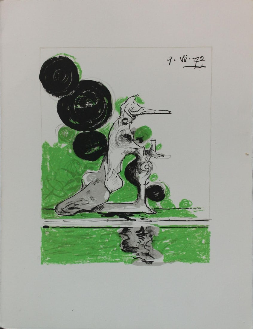 Graham Sutherland - Hybrid: Artist: Graham SutherlandTitle: HybridYear: 1972Dimensions: 12.75in. by 10in.Edition: From the rare limited editionPublisher: Fernand MourlotSuite: Souvenirs de Portraits d'ArtistesMedium: Color