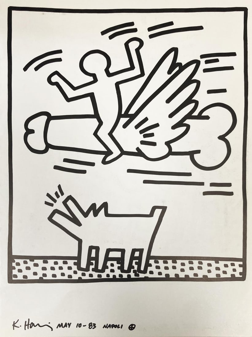 Keith Haring - Untitled XIX: Artist: Keith HaringTitle: Untitled XIXYear: 1983Dimensions: 12.5in. by 9.5in.Edition: From the rare limited editionPublisher: La Galerie de PocheSuite: Une Explosition du 15th Januier 1990Medium:
