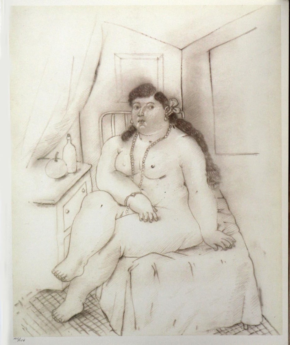 Fernando Botero (After) - L'Alcove: Artist: Fernando Botero (After) Title: Untitled From "Dessins et Aquarelles"Year: 1984Dimensions: 13in. by 15.75in.Edition: From the limited editionPublisher: Editions de la Difference,