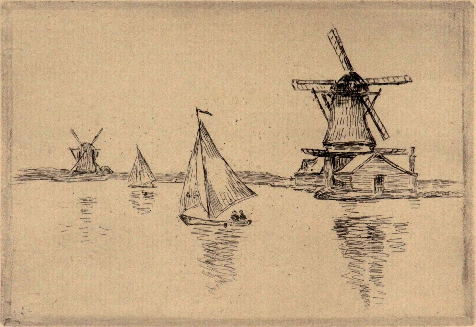 Armand Guillaumin - Les Moulins a Vent Sur Le Canal en Hollande: Artist: Armand GuillauminTitle: Les Moulins a Vent Sur Le Canal en HollandeYear: 1922Dimensions: 7in. by 10 1/3in.Edition: From the rare limited editionMedium: Original etching on paper< with stron