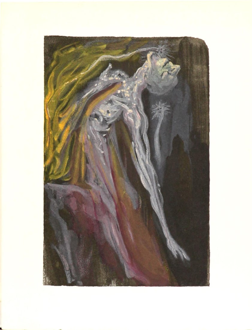 Salvador Dali - The Furies: Artist: Salvador DaliTitle: The FuriesYear: 1964Dimensions: 13in. by 10in.Edition: From the rare limited editionPublisher: Les Heures Claires ParisSuite: Inferno Canto The Divine ComedyMedium: