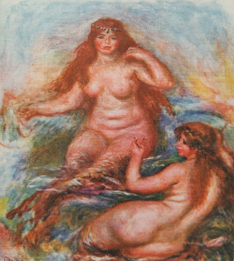 Pierre-Auguste Renoir (After) - Les Sirenes: Artist: Pierre-Auguste Renoir (After) Title: Les Sirenes Dimensions: 22in. by 26in. Edition: 82 from the rare limited edition of 475 Suite: La Vie et L'Oeuvre de Pierre Augues
