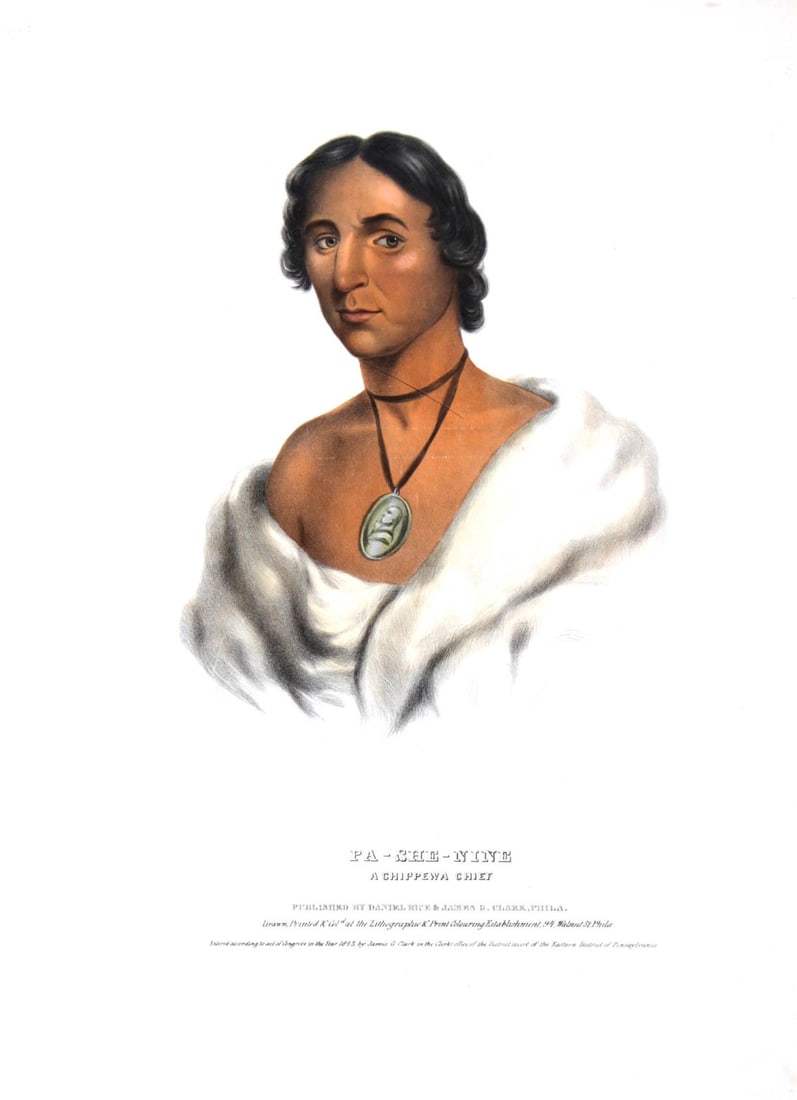 Charles Bird King - Pa-She-Nine: Artist: Charles Bird KingTitle: Pa-She-NineYear: 1836-1844Dimensions: 20.25in. by 15in.Edition: From the rare limited editionPublisher: McKenney & Hall PhiladelphiaSuite: History of the Indian Tribes