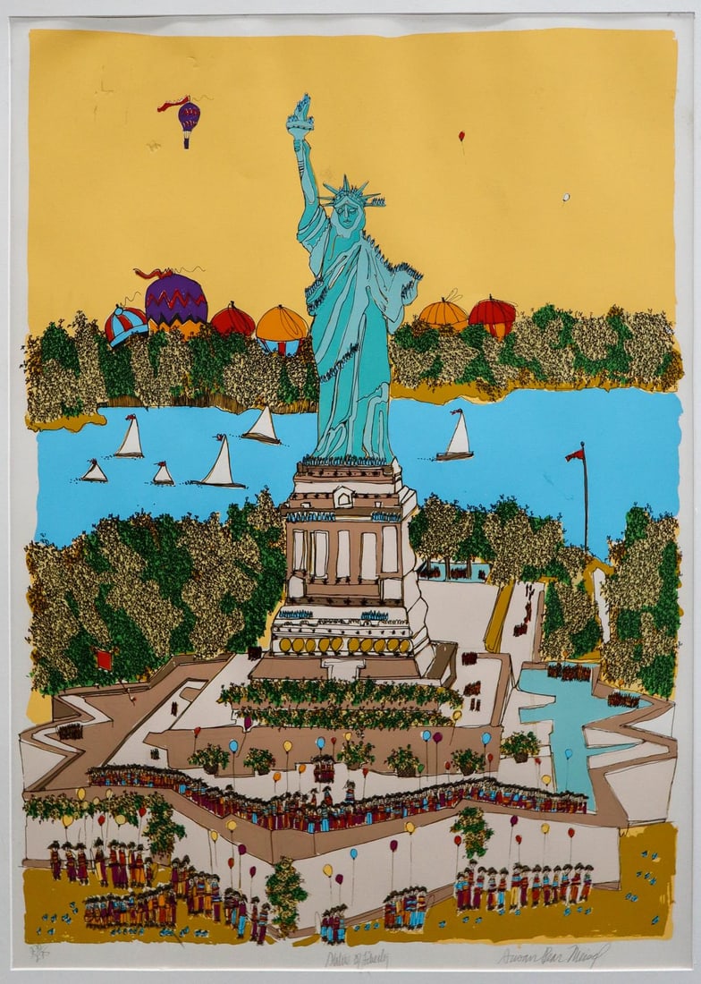 Susan Pear Meisel - Statue of Liberty: Artist: Susan Pear MeiselTitle: Statue of LibertyYear: 1977Dimensions: 35in. by 47in.Edition: 269 From the Limitted Edition of 275Medium: Original Screenprint on paperCondition: As seenSignature