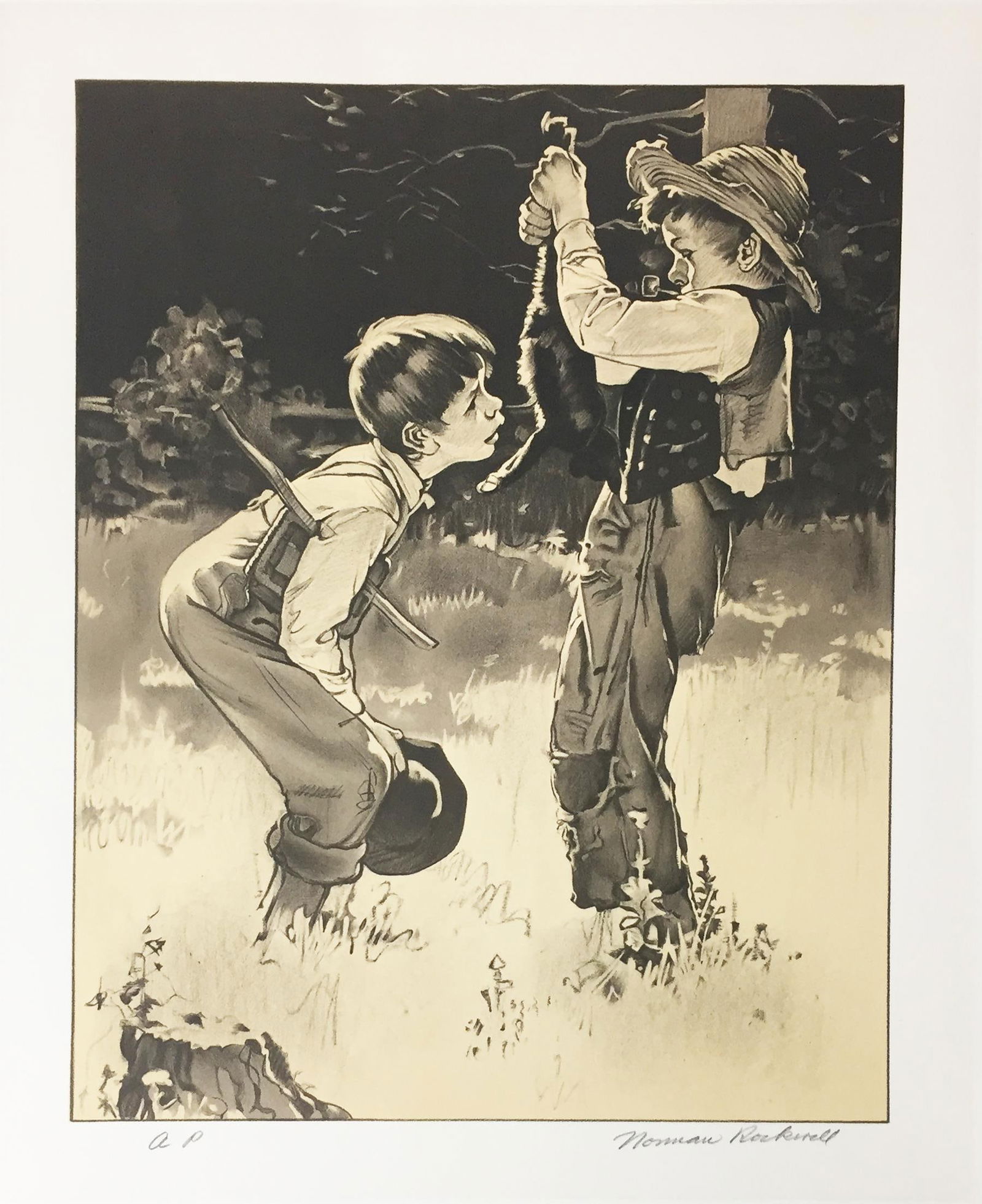 Norman Rockwell - Tom: Artist: Norman Rockwell Title: Tom Year: 1970 Dimensions: 25.5in. by 20in. Edition: From the rare limited artist proof edition Publisher: Mourlot Paris