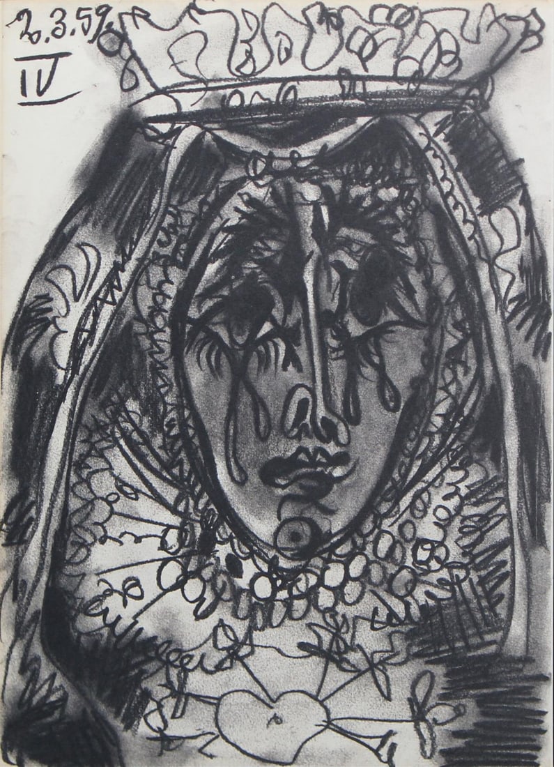 Pablo Picasso (After) - La Dolorosa (2.3.59 IV): Artist: Pablo Picasso (After)Title: La Dolorosa (2.3.59 IV)Year: 1961Dimensions: 16in. by 20in.Edition: From the rare limited editionSuite: Toros y TorerosMedium: Original offset lithograph on
