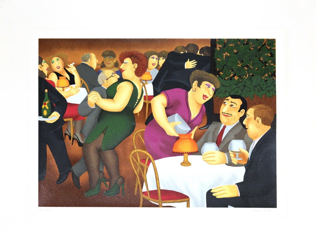 Beryl Cook - The Manipulators: Artist: Beryl CookTitle: The ManipulatorsYear: 1986Dimensions: 25in. by 31.5in.Edition: Artist's Proof 52 from the limited edition of 60Medium: Original serigraph on paperSignature Details: Hand