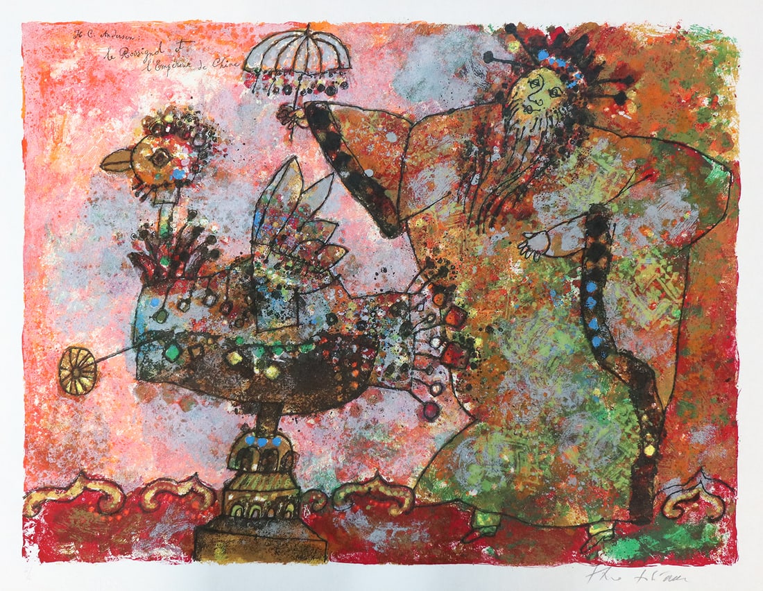 Theo Tobiasse - Le Rossignol et l'Empereur de Chine: Artist: Theo Tobiasse Title: Le Rossignol et l'Empereur de Chine Year: 1978 Dimensions: 22in. by 30in. Edition: From the rare limited edition of 50 Suite: Un Ho