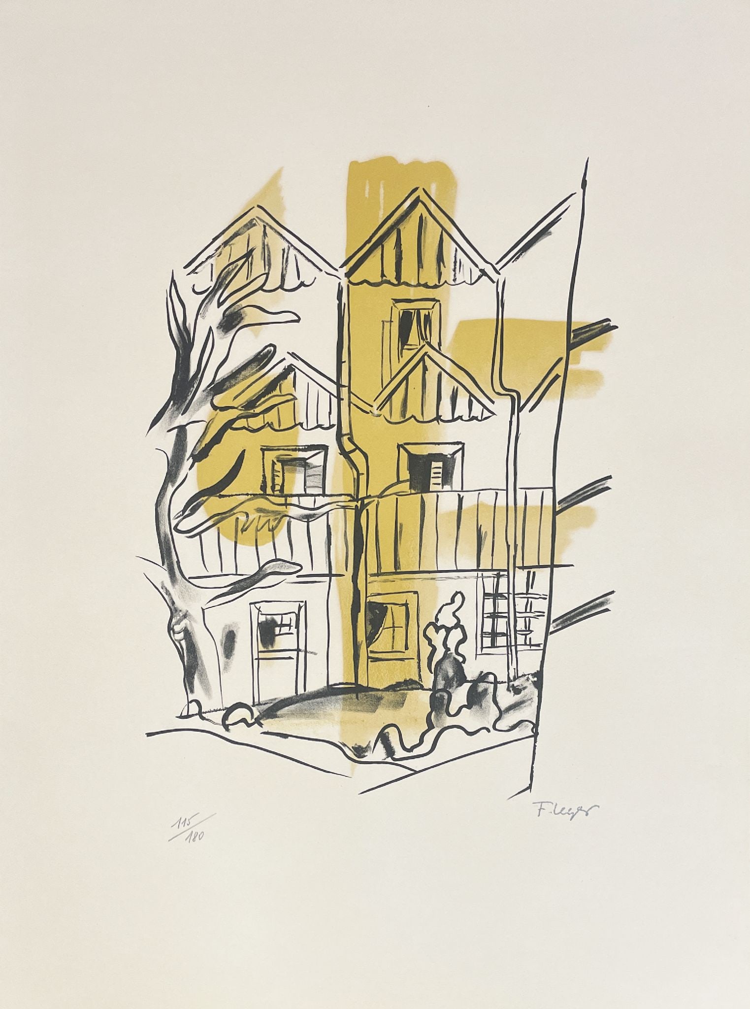 Fernand Leger - La Ruche: Artist: Fernand LegerTitle: La RucheYear: 1959Dimensions: 19 3/4 x 25 3/4 in.Edition: Numbered from the rare limited edition of 180Publisher: Teriade, ParisSuite: La VilleMedium: Original lithograph