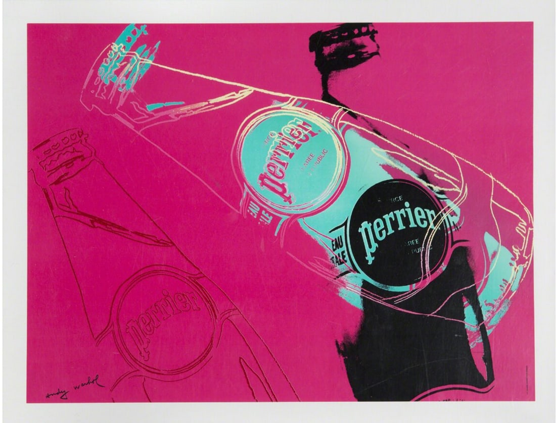 Andy Warhol - Pink Perrier Poster: Artist: Andy WarholTitle: Pink Perrier PosterYear: 1960sDimensions: 20.5in. by 27in.Edition: From the rare limited editionMedium: LithographCondition: ExcellentSignature Details: Signed in plateComes