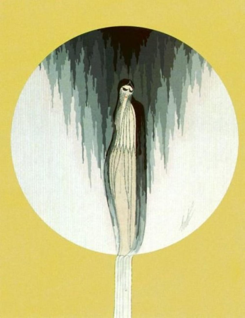 Erte - Sadness: Artist: Erte Title: Sadness Year: 1982 Dimensions: 22.75in. by 17.75in. Edition: limited edition of 300 Suite: Four Emotions Medium: Original ser