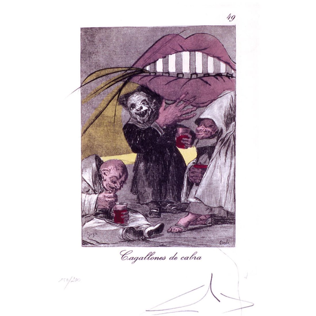 Salvador Dali - Cagallones de cabra, #49: Artist: Salvador Dali Title: Cagallones de cabra, #49 Year: 1977 Dimensions: 17.75in. by 12.25in. Edition: From the limited edition of 200 Publisher: Fernand Ha