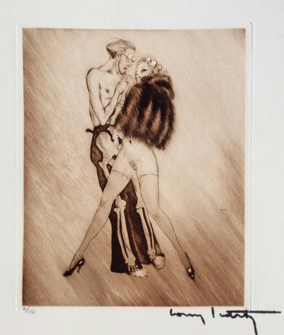 Louis Icart - Untitled from La Ronde des Dances: Artist: Louis Icart Title: Untitled from La Ronde des Dances Year: 1938 Dimensions: 7in. by 5.5in. Edition: From the rare limited edition of 150 Suite: La Ronde