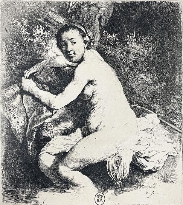 Rembrandt van Rijn - Diana at the Bath: Artist: Rembrandt van Rijn Title: Diana at the Bath Year: 1888 Dimensions: 12 1/2in. by 17 1/2in. Edition: From the rare limited editon Medium: Original heliogr