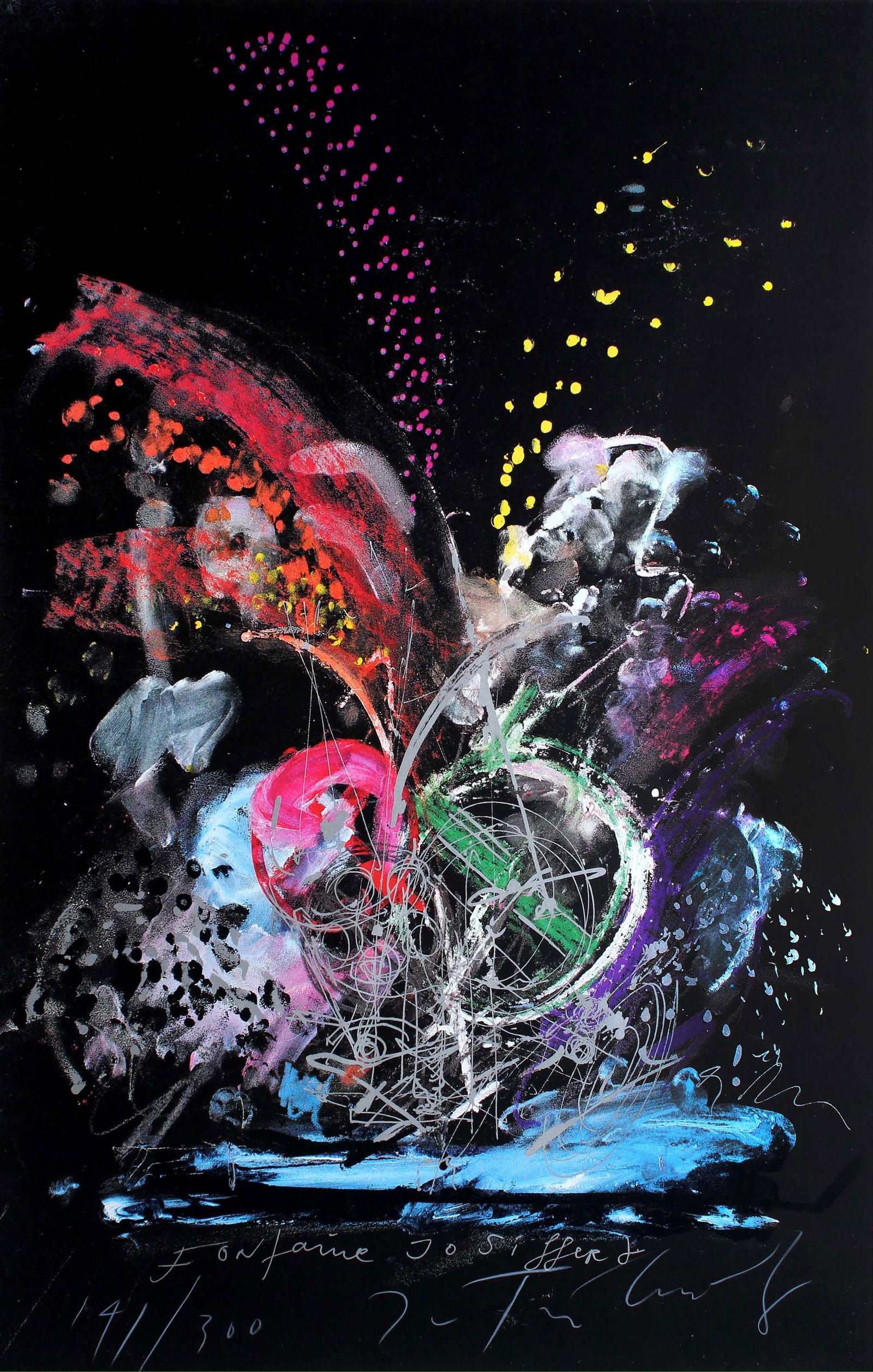 Jean Tinguely - Fontaine Joe Syffert: Artist: Jean TinguelyTitle: Fontaine Joe SyffertYear: 1984Dimensions: 41 1/4 x 28 7/8 in.Edition: 141 from the limited edition of 250Publisher: The Museum of Contemporary ArtMedium: Original