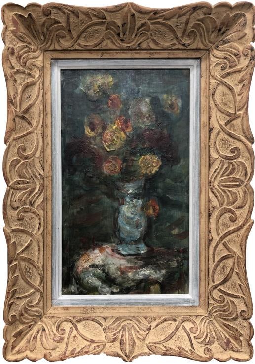 Moshe Castel - Untitled (Flowers): Artist: Moshe CastelTitle: Untitled (Flowers)Dimensions: 13 1/2in. by 8in.Edition: Unique one of a kind artworkMedium: Original oil on canvas wrapped boardCondition: ExcellentComes with Letter of