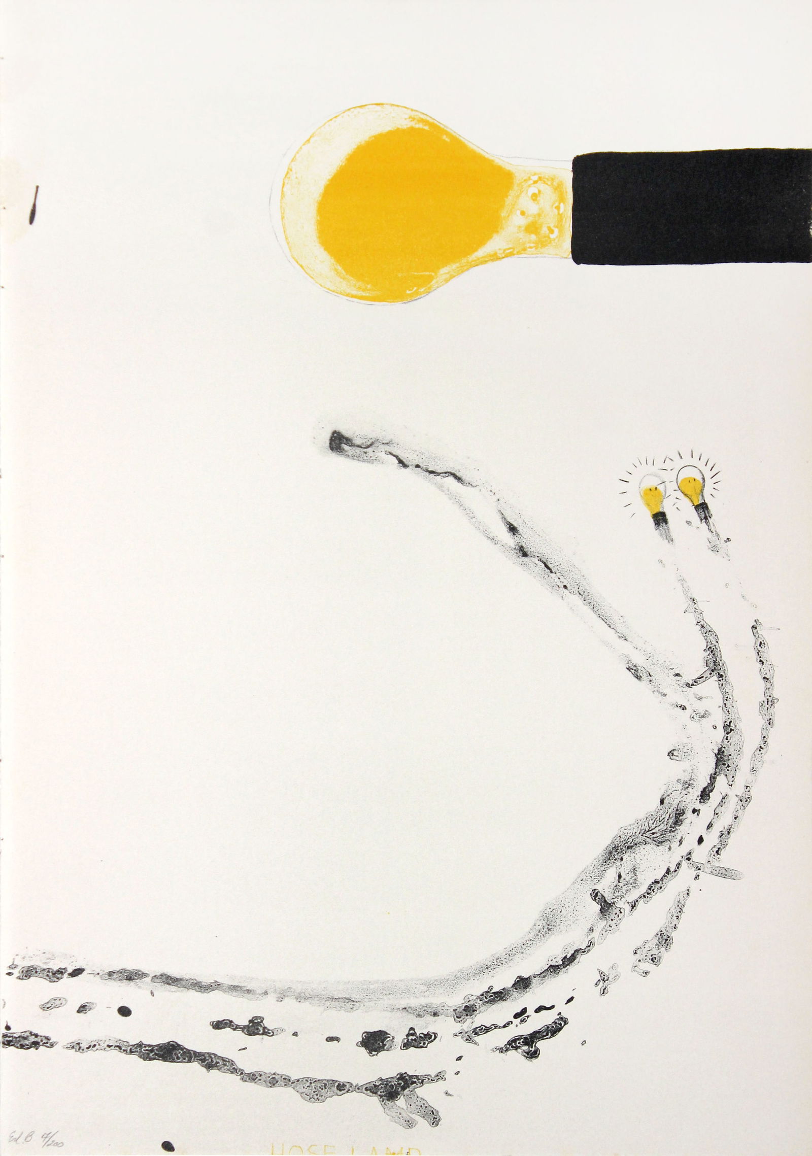 Jim Dine - Hose Lamp: Artist: Jim DineTitle: Hose LampYear: 1968Dimensions: 18in. by 12.75in.Edition: Ffrom the limited edition of 200 Publisher: Petersburg Press LondonSuite: The Picture of Dorian GrayMedium: Original