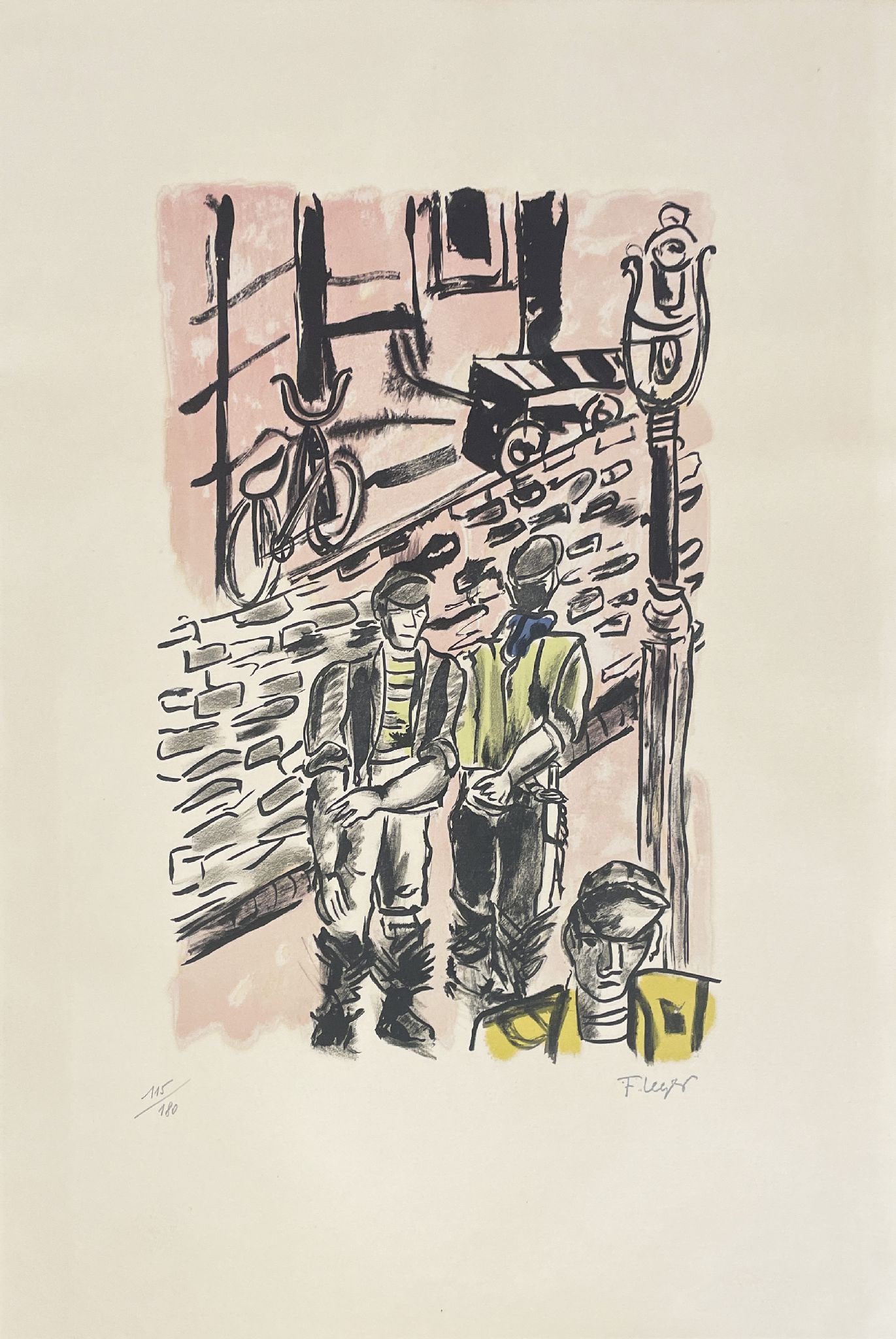Fernand Leger - La Rue De Dantzig: Artist: Fernand Leger Title: La Rue De Dantzig Year: 1959 Dimensions: 19 3/4 x 25 3/4 in. Edition: Numbered from the rare limited edition of 180 Publisher: Teri