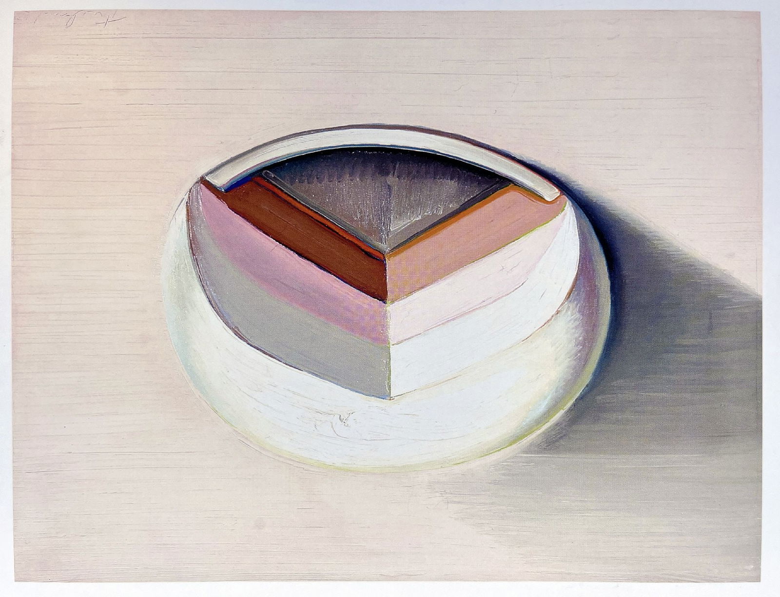 Wayne Thiebaud - Little Neapolitan Pie: Artist: Wayne Thiebaud Title: Little Neapolitan Pie Year: 2019 Dimensions: 8 1/2 x 9 1/2 in. Edition: Colored Offset Lithograph Medium: Offset Lithograph on glo