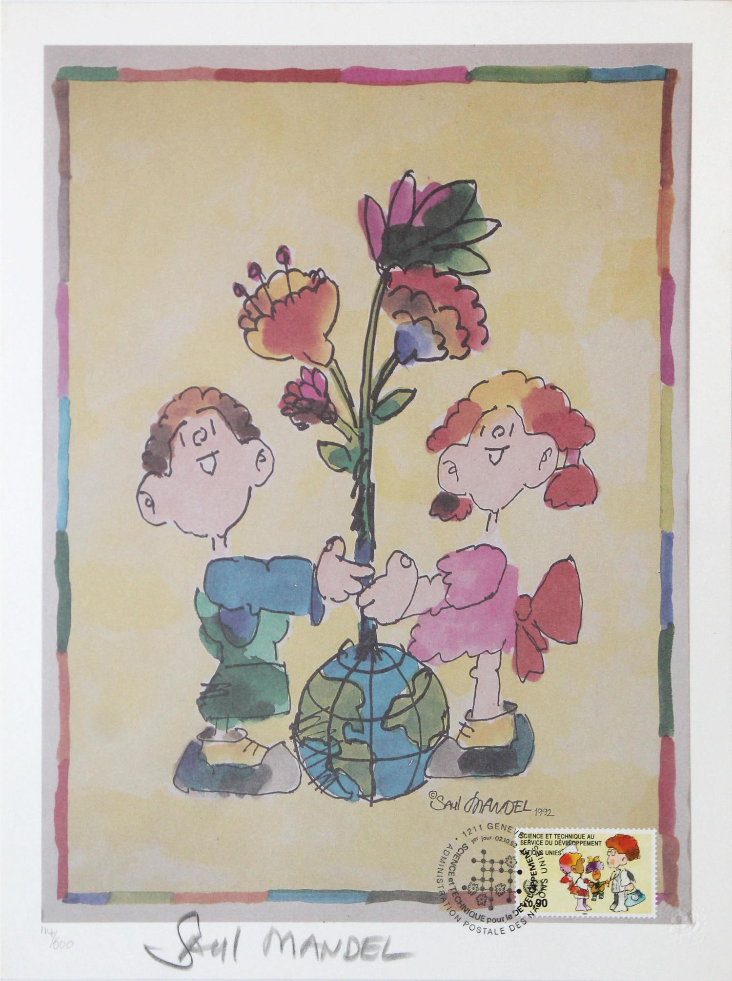 Saul Mandel - Genesis: Artist: Saul MandelTitle: GenesisYear: 1992Dimensions: 8 1/2in. by 11in.Edition: From the rare limited edition of 500Medium: Original lithograph on paperCondition: ExcellentSignature Details: Hand