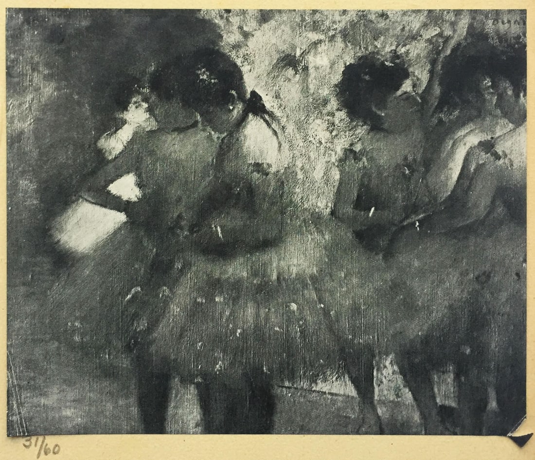 Edgar Degas (after) - Avant Le Ballet II 1919: Artist: Edgar Degas (after)Title: Avant Le Ballet IIYear: 1919Dimensions: 7.5in. by 10in.Edition: from the rare limited edition of 60Publisher: Imprimerie J. Langlois in Faubourg St-Martin