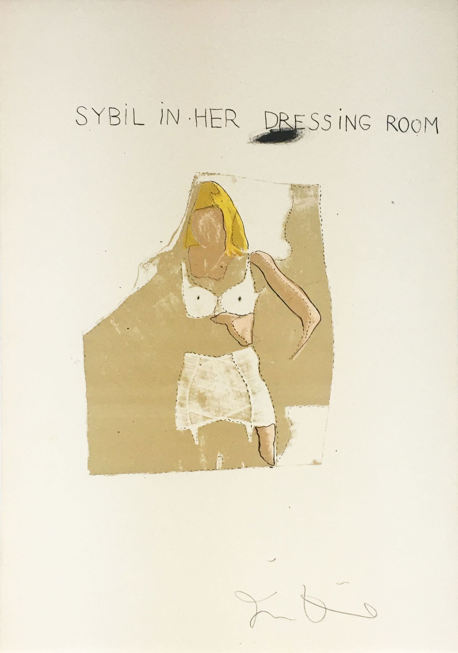 Jim Dine - Sybil in her Dressing Room: Artist: Jim DineTitle: Sybil in her Dressing RoomYear: 1968Dimensions: 18in. by 12.75in.Edition: Numbered from the Rare Limited A Edition of 200Publisher: Petersburg Press LondonSuite: The Picture of