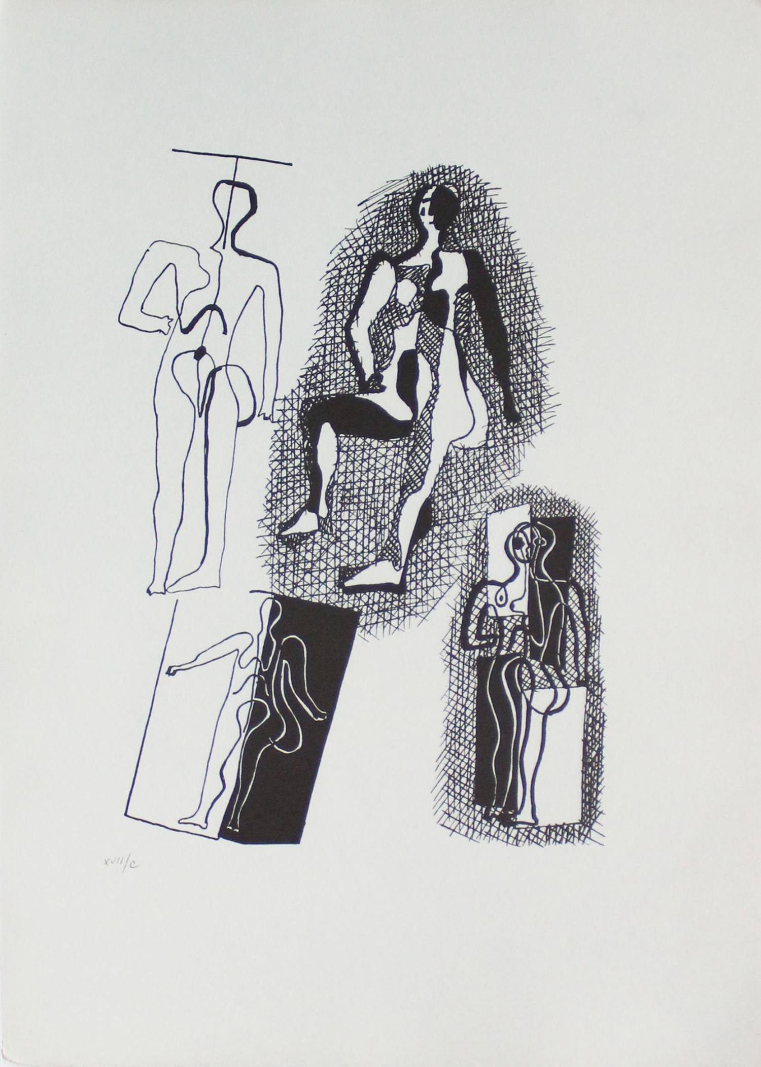Pablo Picasso - Untitled V: Artist: Pablo PicassoTitle: Untitled VYear: 1955Dimensions: 17.25in. by 12.75in.Edition: From the Rare Limited Edition of CPublisher: Andre Sauret ParisSuite: Helene Chez ArchimedeMedium: Original