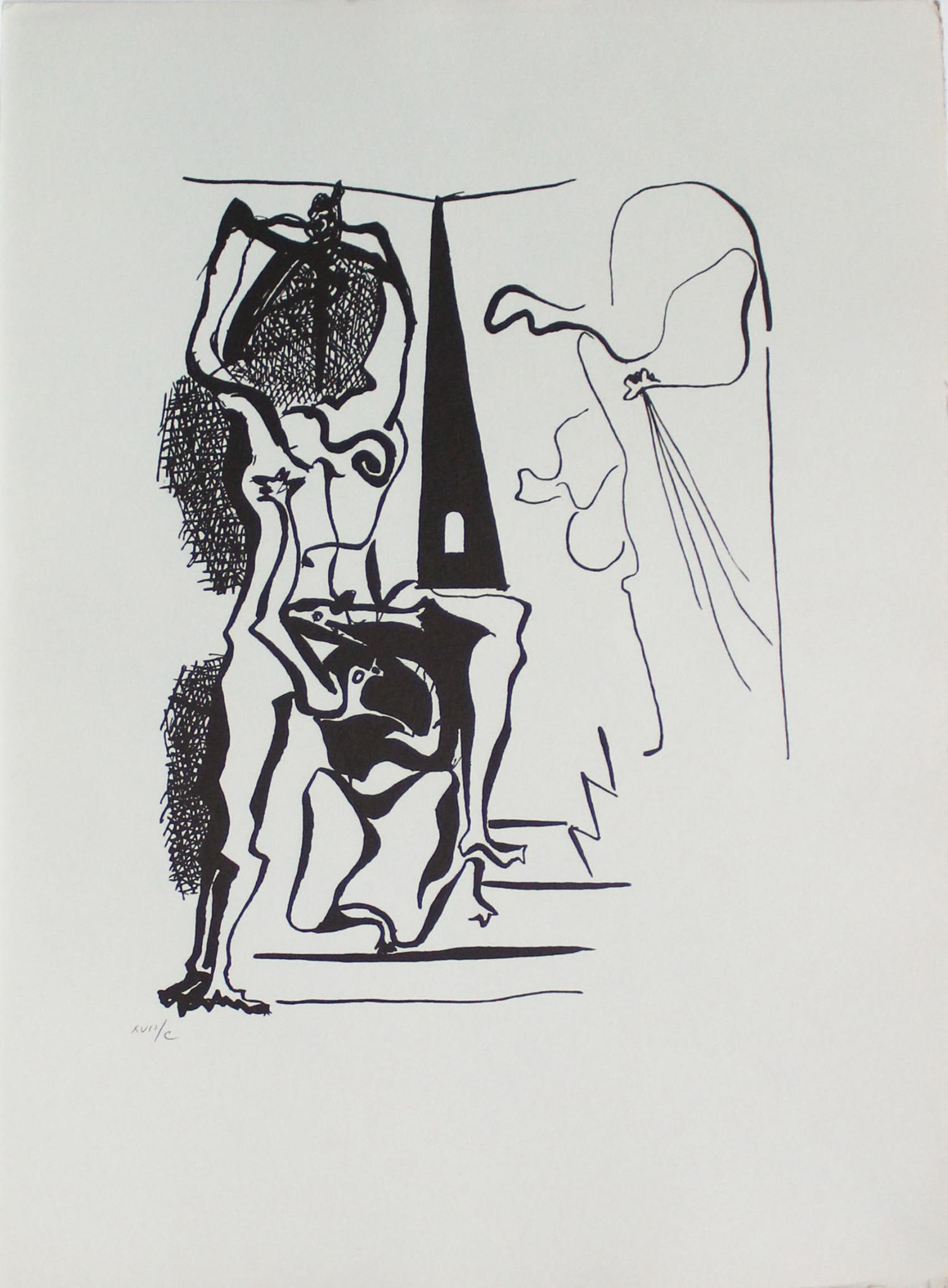 Pablo Picasso - Untitled XV: Artist: Pablo PicassoTitle: Untitled XVYear: 1955Dimensions: 17.25in. by 12.75in.Edition: From the Rare Limited Edition of CPublisher: Andre Sauret ParisSuite: Helene Chez ArchimedeMedium: Original