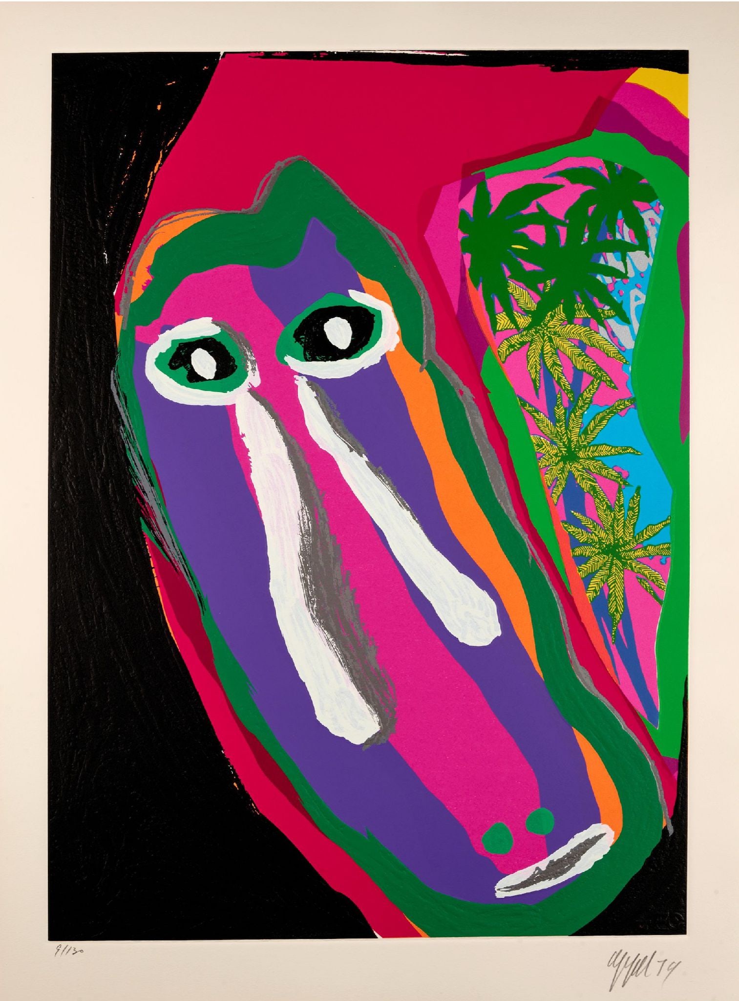 Karel Appel - Lying in Red: Artist: Karel AppelTitle: Lying in RedYear: 1979Dimensions: 35 x 25 3/4 in.Edition: 9 from the limited edition of 130Publisher: Editions Canada, LondonSuite: Bedized Pudding Canadian Medium: Mixed