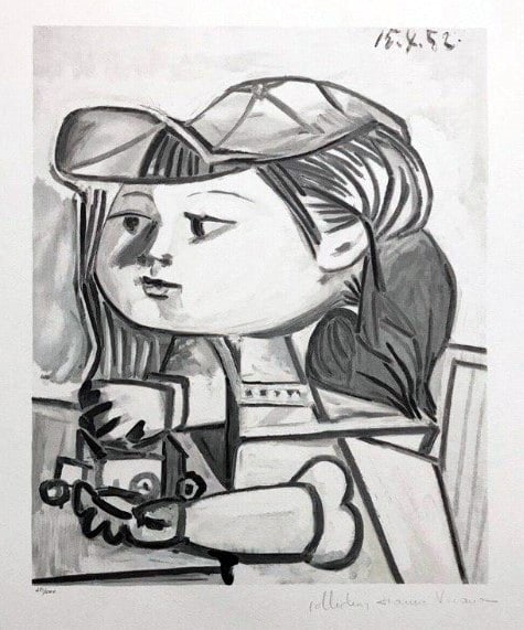 Pablo Picasso (After) - Buste De Petite Fille: Artist: Pablo Picasso (After)Title: Buste De Petite FilleDimensions: 23 x 17 3/4 in.Edition: From the Rare Limited Edition of 500Medium: Lithograph in Colors on PaperCondition: ExcellentSignature