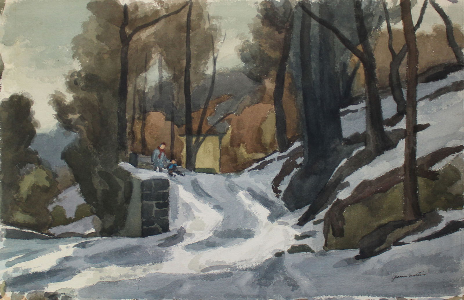 Giovanni Martino - Dead End: Artist: Giovanni MartinoTitle: Dead EndDimensions: 19in. by 28in.Edition: Unique One of a Kind ArtworkMedium: Original Watercolor Painting on PaperCondition: ExcellentSignature Details: Hand Signed