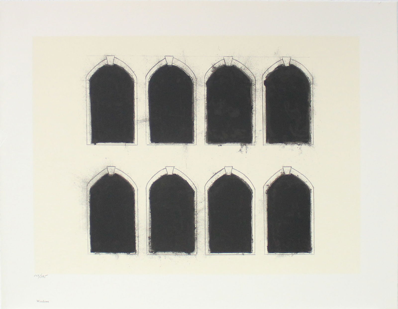Donald Sultan - Windows: Artist: Donald SultanTitle: WindowsYear: 1999Dimensions: 17 x 22 in.Edition: From the Rare Limited Edition of 395Publisher: MFA Contemporary AtelierSuite: Bar MitzvahMedium: ScreenprintCondition: