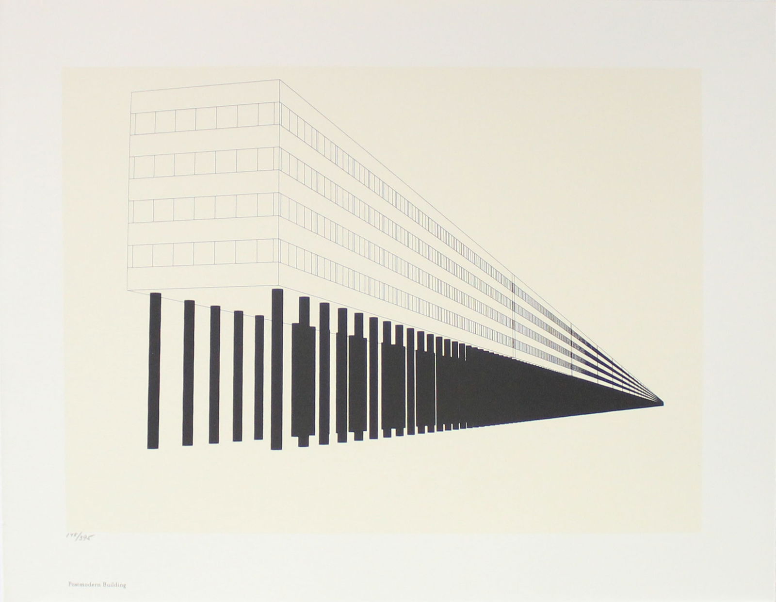 Donald Sultan - Postmodern Building: Artist: Donald SultanTitle: Postmodern BuildingYear: 1999Dimensions: 17 x 22 in.Edition: From the Rare Limited Edition of 395Publisher: MFA Contemporary AtelierSuite: Bar MitzvahMedium: