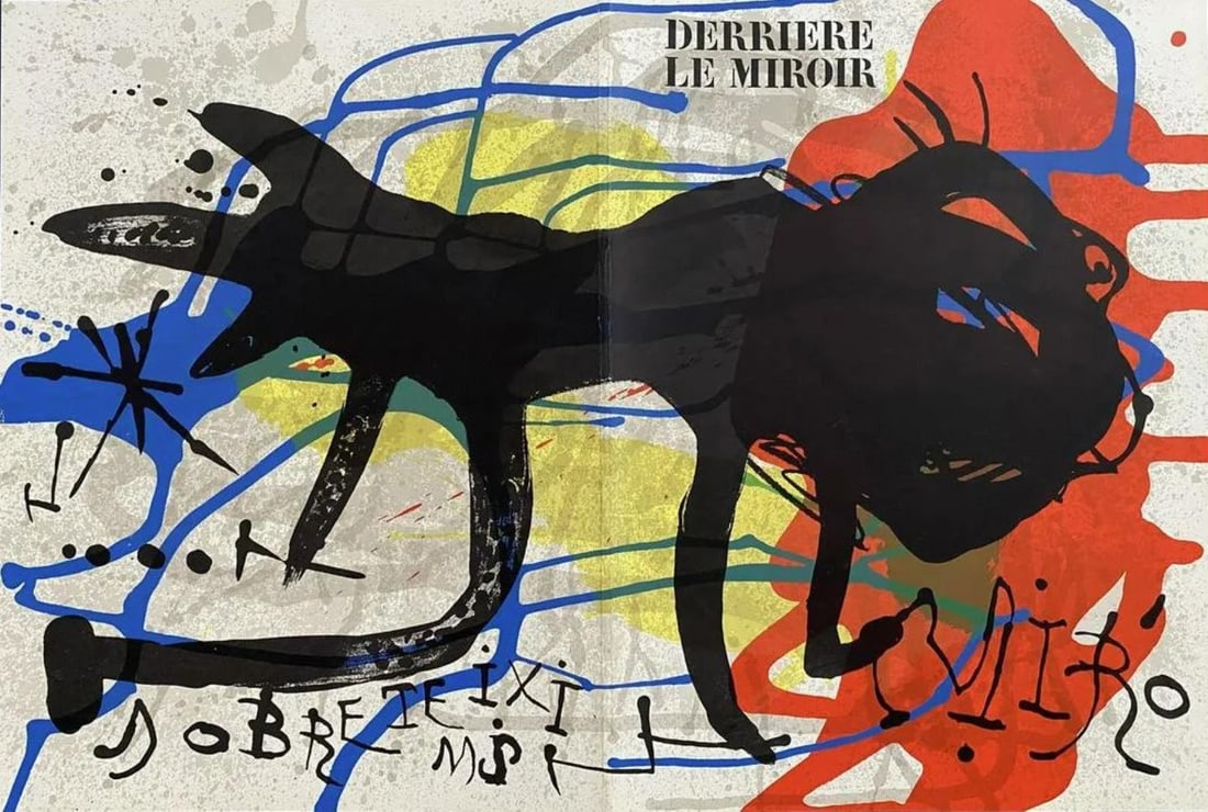 Joan Miro - Cover from Derriere le Miroir No. 203: Artist: Joan MiroTitle: Cover from Derriere le Miroir No. 203Year: 1973Dimensions: 22in. by 15in.Edition: From the rare limited editionPublisher: Paris MaeghtSuite: Derriere Le MiroirMedium: Original