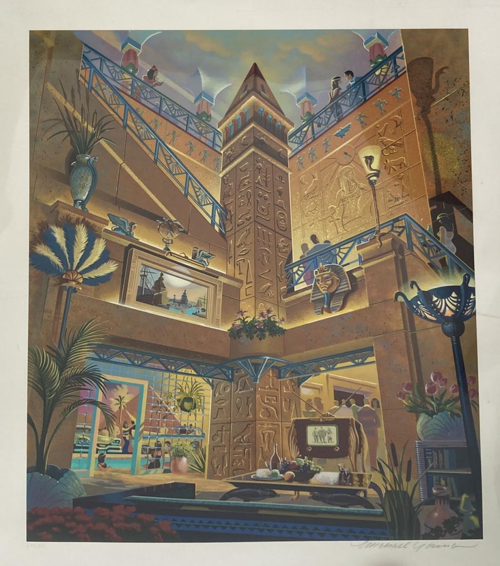 Michael Young - Treasures of the Nile: Artist: Michael YoungTitle: Treasures of the NileDimensions: 45in. by 32in.Edition: From the rare limied edition of 300Medium: SerigraphCondition: ExcellentSignature Details: Hand signed in