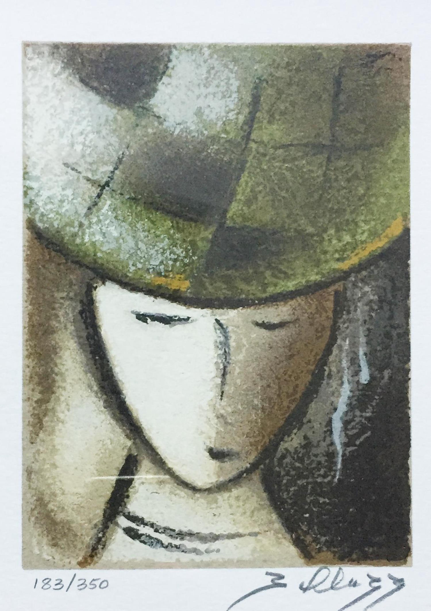 David Schluss - Mistique Jade: Artist: David Schluss Title: Mistique Jade Dimensions: 6 3/4in. by 5in. Edition: From the Rare Limited Edition of 350 Medium: Serigraph in Colors on Paper Condition