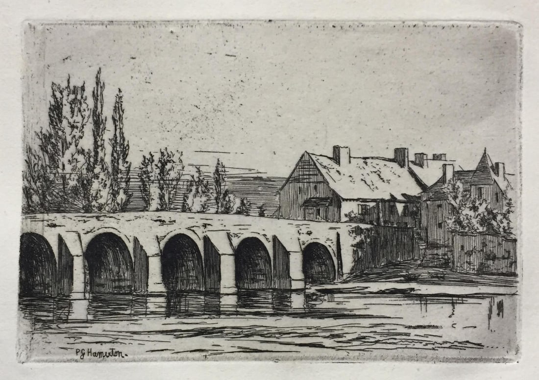 Philip Gilbert Hamerton - Bridge of Toulon sur Arroux (1 of 1)