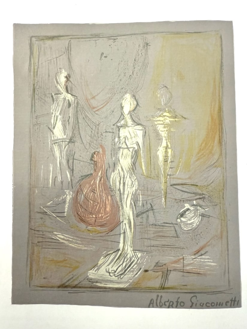 Alberto Giacometti - Untitled 17: Artist: Alberto GiacomettiTitle: Untitled 17Year: 1956Dimensions: 11 x 15 in.Edition: From the Rare Limited EditionPublisher: Maeght, ParisSuite: Derriere le MiroirMedium: LithographCondition: