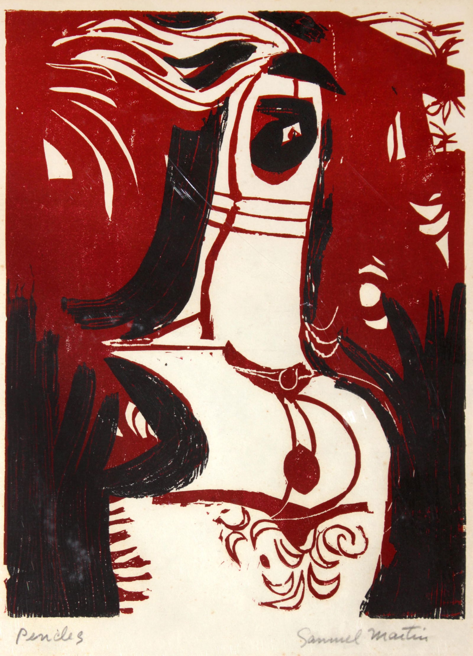 Samuel Maitin - Pencles: Artist: Samuel MaitinTitle: PenclesDimensions: 22in. by 14in.Edition: From the rare limited editionMedium: Original woodcut on paperCondition: ExcellentSignature Details: Hand signed by the