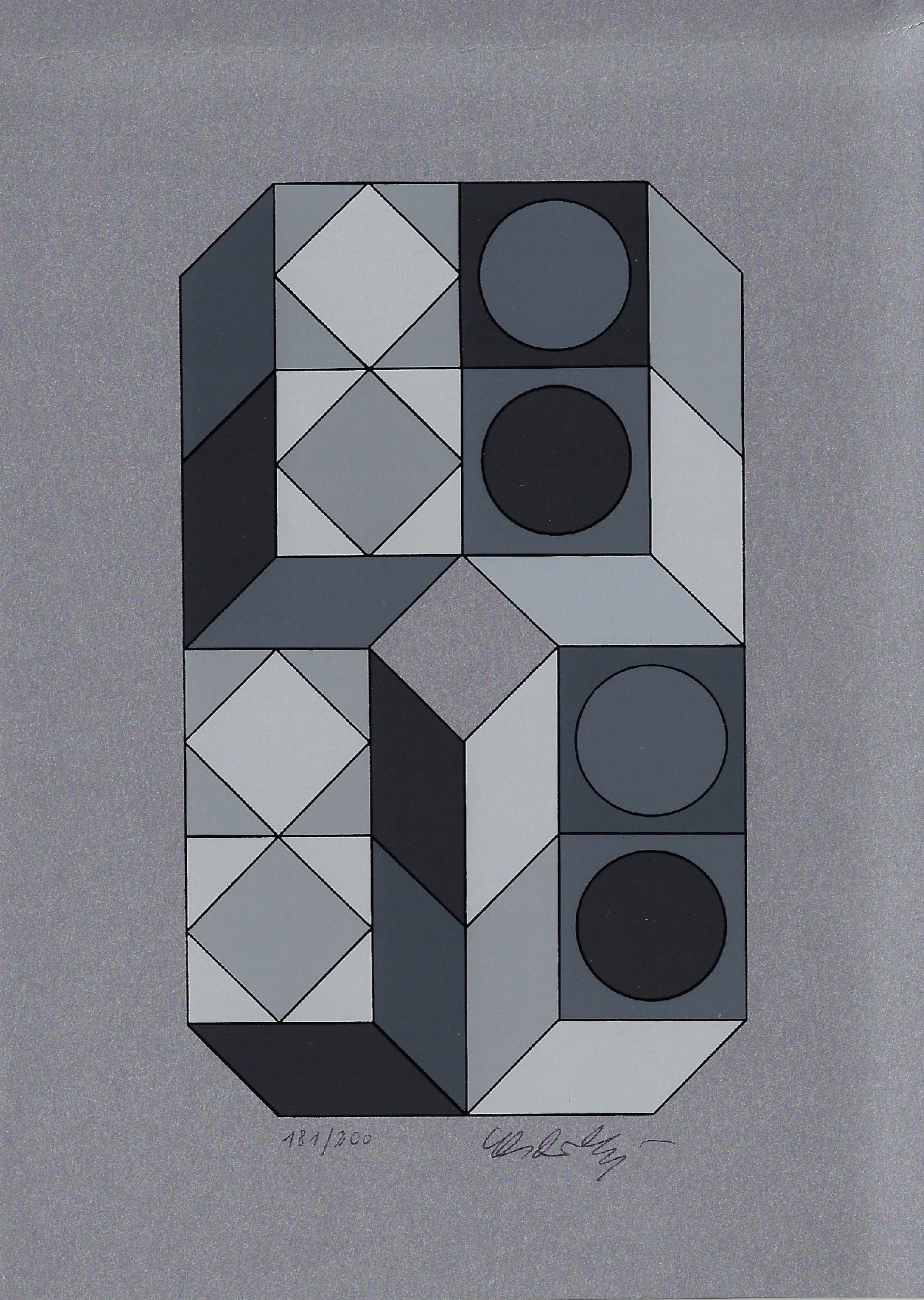Victor Vasarely - Sonora II: Artist: Victor VasarelyTitle: Sonora IIYear: 1976Dimensions: 8 1/4 x 5 7/8 in.Edition: 181 from the limited edition of 200Suite: SonoraMedium: Screenprint in colors on smooth wove paper Condition: