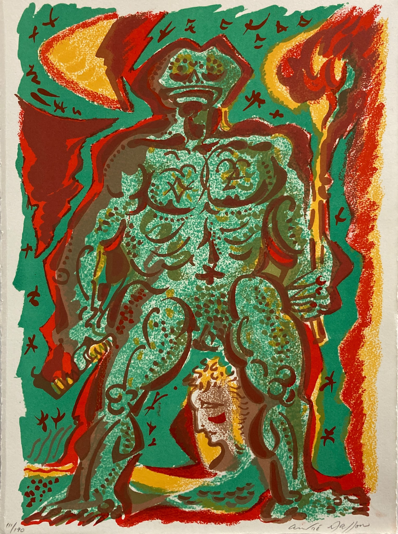 Andre Masson - Le Peigne De Crapaudette: Artist: Andre MassonTitle: Le Peigne De CrapaudetteYear: 1972Dimensions: 14 1/2 x 11 in.Edition: Numbered from the rare limited edition of 190CLVB DV LVRESuite: Variations sur ImaginaireMedium: