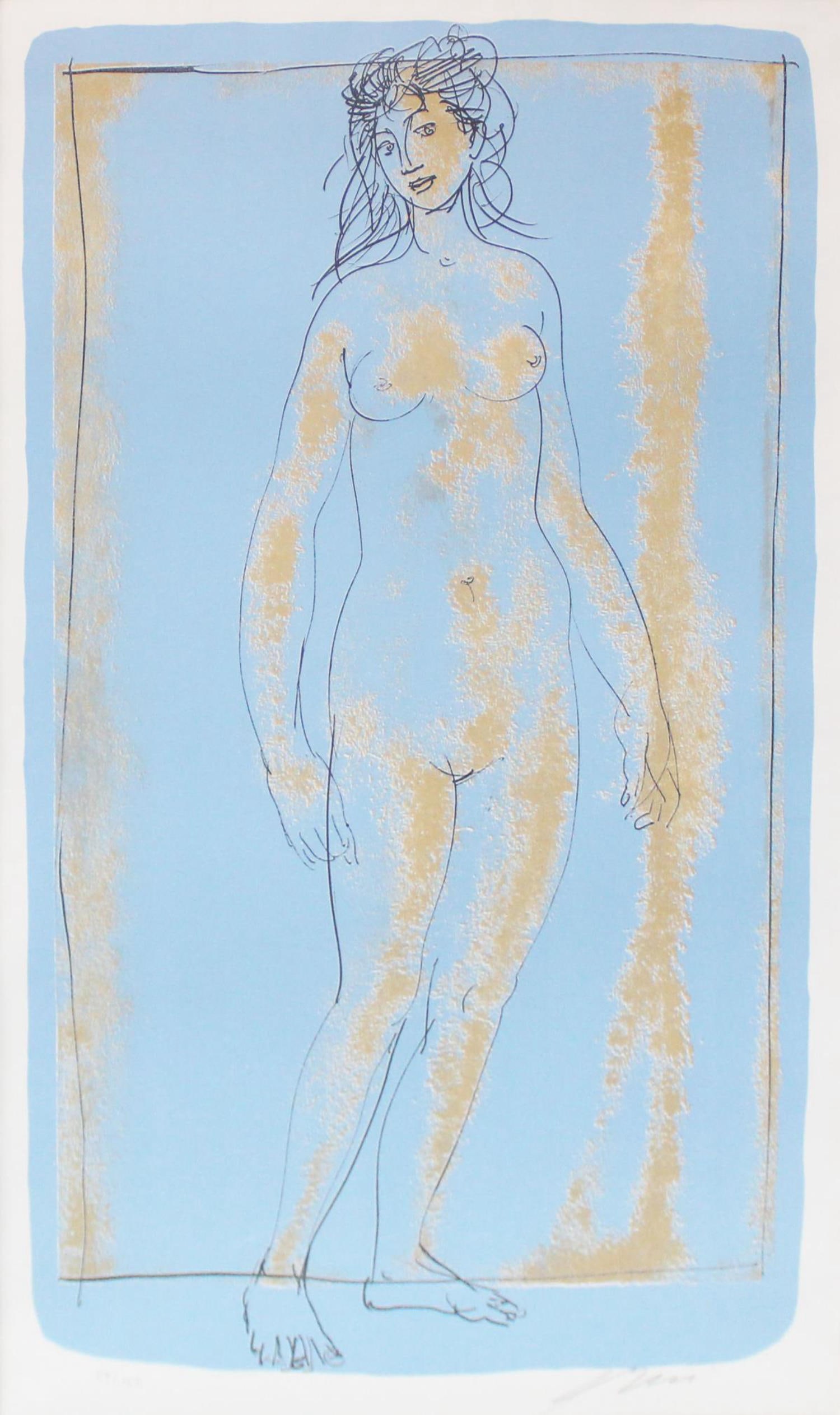 Hans Erni - Girl on Blue Ground (1 of 1)
