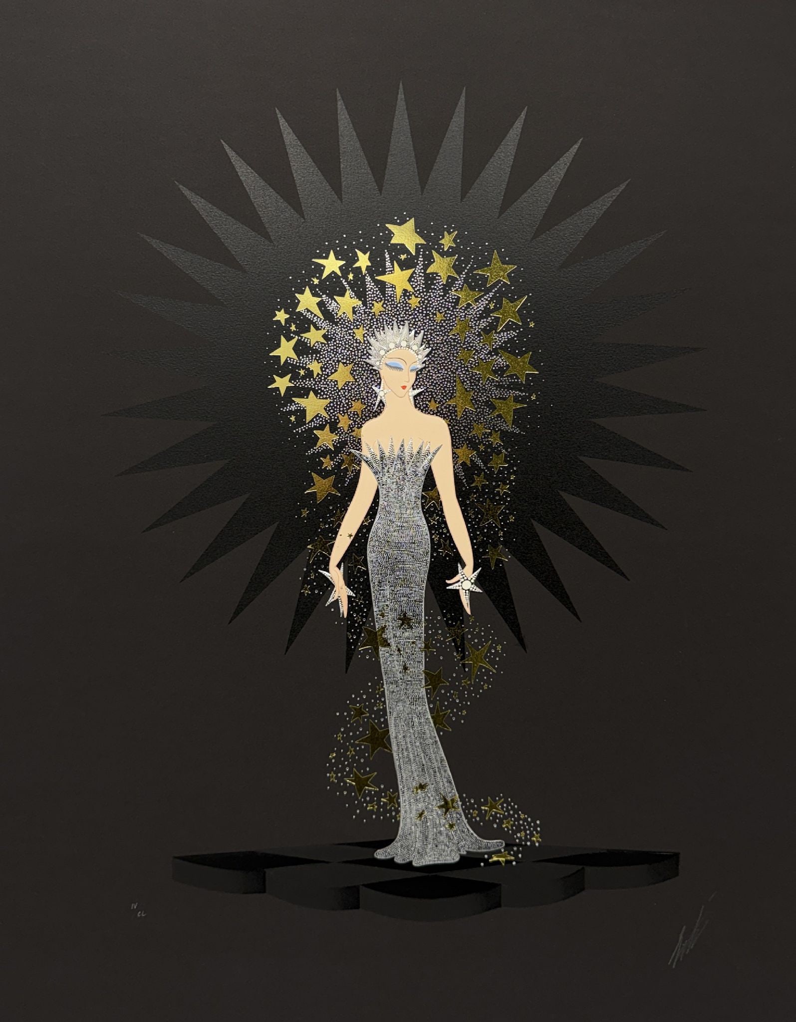 Erte - Starstruck: Artist: Erte Title: Starstruck Year: 1985 Dimensions: 33 x 24 in. Edition: from the limited edition of CL Publisher: Chalk & Vermilion Fine Arts, Ltd. <