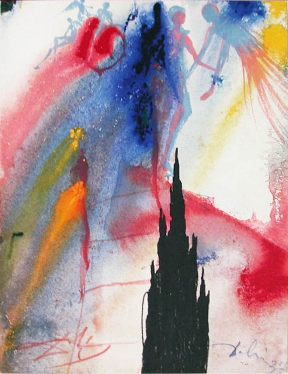 Salvador Dali - Act V Scene III 3 (Romeo and Juliet): Artist: Salvador DaliTitle: Act V Scene III 3 (Romeo and Juliet)Year: 1975Dimensions: 15 7/8in. by 11 3/4in.Edition: From the Rare Limited Edition of 999Publisher: Rizzoli and RizzoliSuite: Romeo and