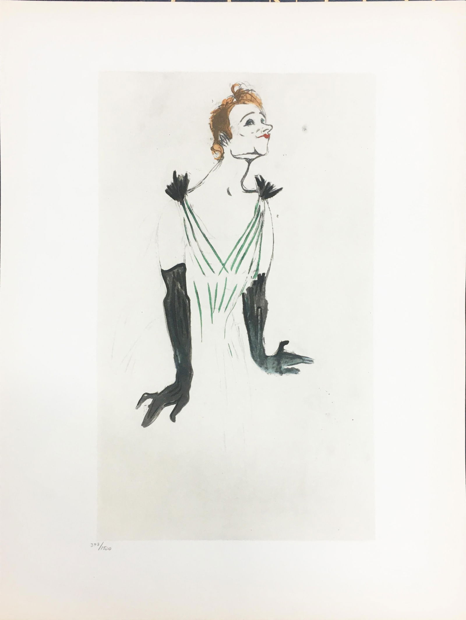 Henri Toulouse Lautrec (After) - Yvette Guilbert XXVII: Artist: Henri Toulouse Lautrec (After) Title: Yvette Guilbert XXVII Year: 1950 Dimensions: 11in. by 15in. Edition: From the rare limited edition of 1500 Publisher:<