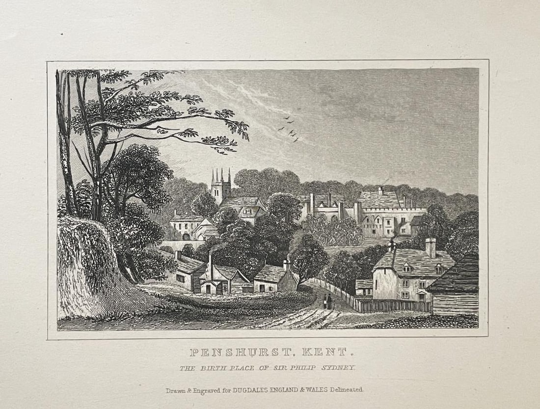 Thomas Dugdale - Penshurst Kent: Artist: Antique Print Thomas DugdaleTitle: Penshurst KentYear: 1850Dimensions: 8 5/8in. by 5 3/8in.Edition: From the rare limited editionPublisher: L. Tallis LondonSuite: Curiosities of Great