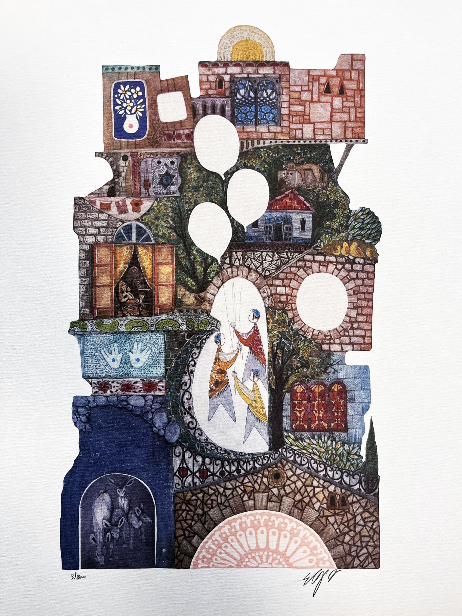 Amram Ebgi - Judaica Children with Balloons in Safat (1 of 1)